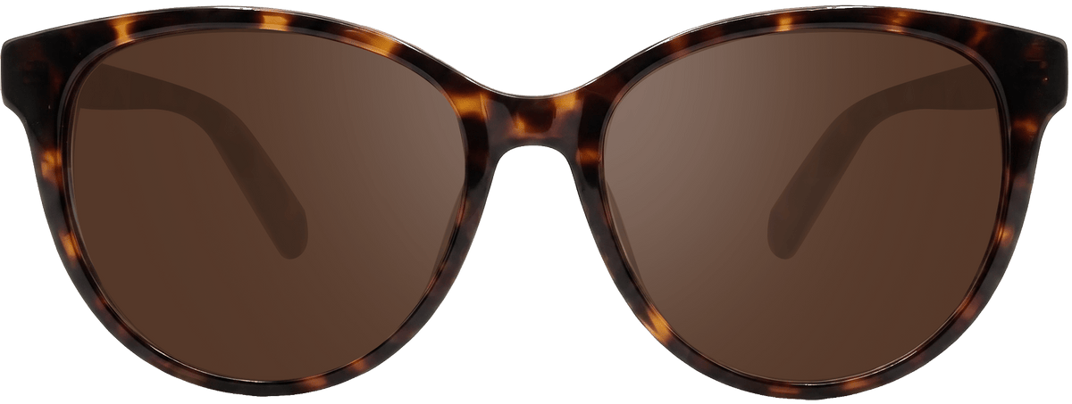Ginger cat-eye sunglasses in tortoiseshell frame with brown gradient lenses