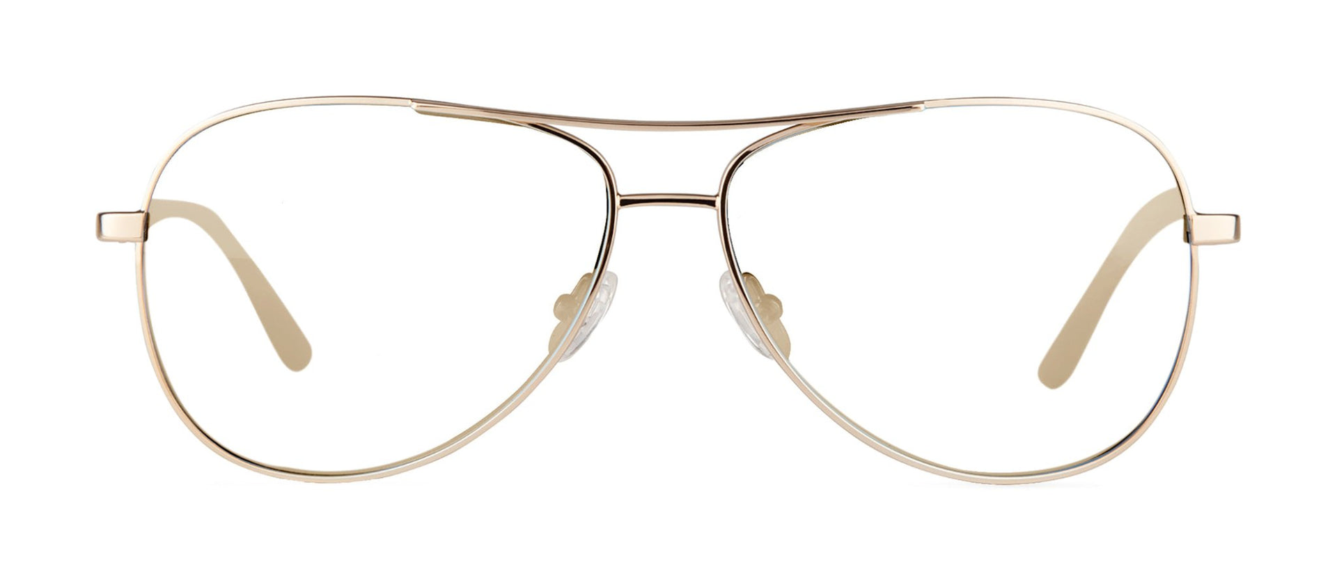 Petite women's aviator prescription sunglasses with gold frames