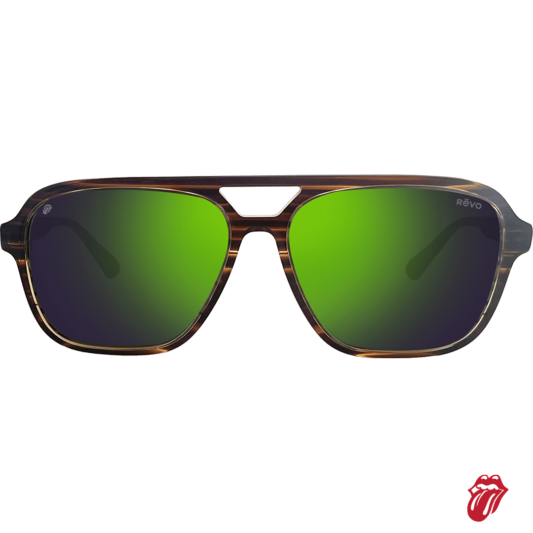 Undercover tortoiseshell frame sunglasses with green to purple gradient mirrored lenses and a triangular brow bar cutout